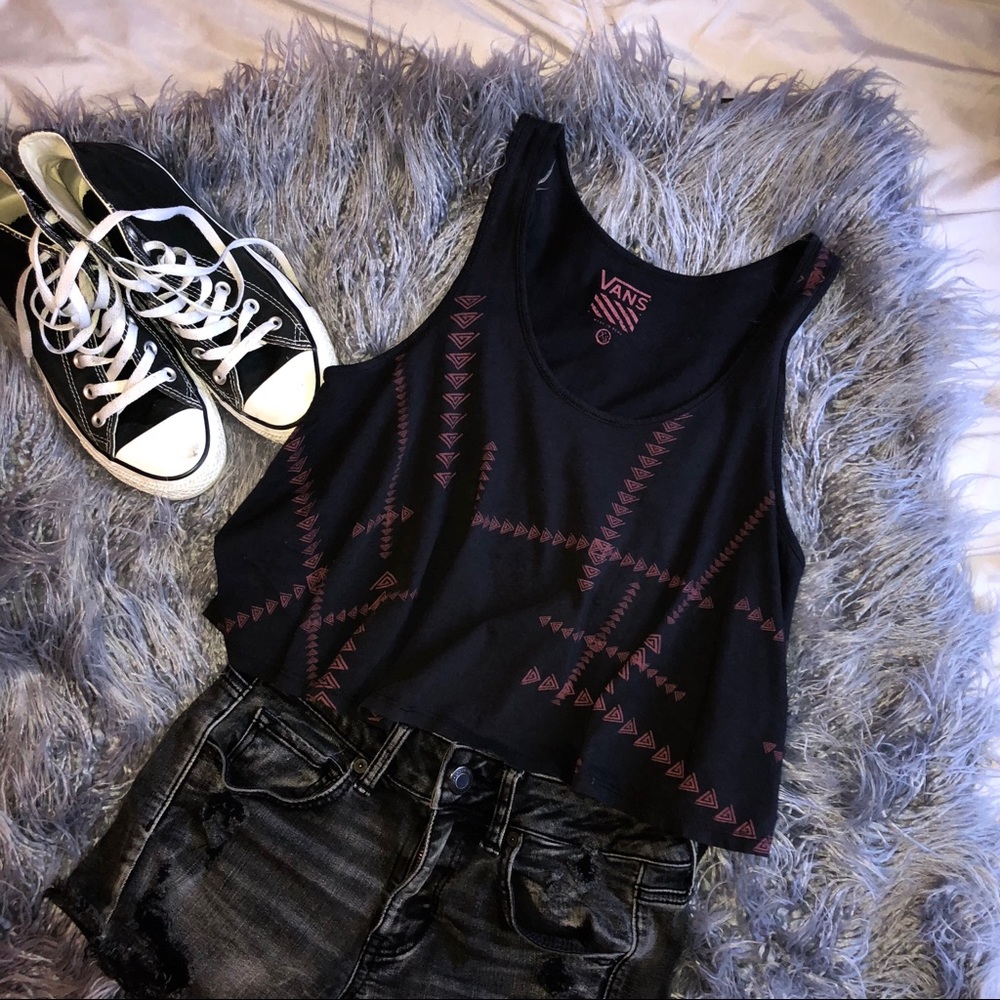 Vans geometric crop top tank